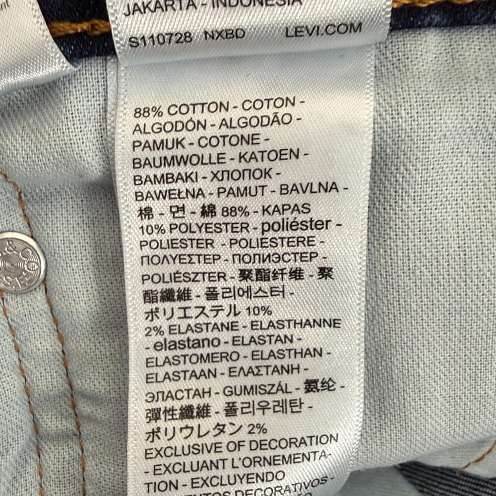 Levi's 511 Slim Fit Jeans Mens 34x30 Denim Dark Wash - Picture 6 of 13